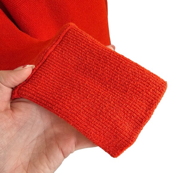 Free People Red Orange Ottoman Sweater Sz L - Picture 3 of 10
